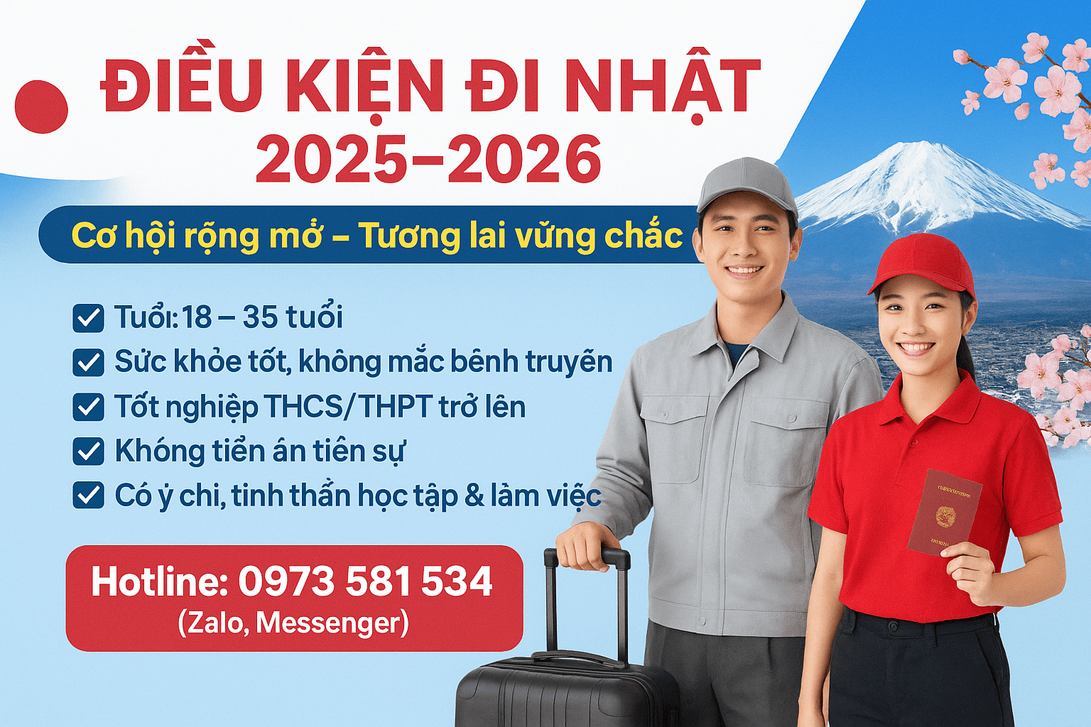 Xuất Khẩu Lao Động Nhật Bản 2026: Điều Kiện, Chi Phí & Lương Cao Nhất