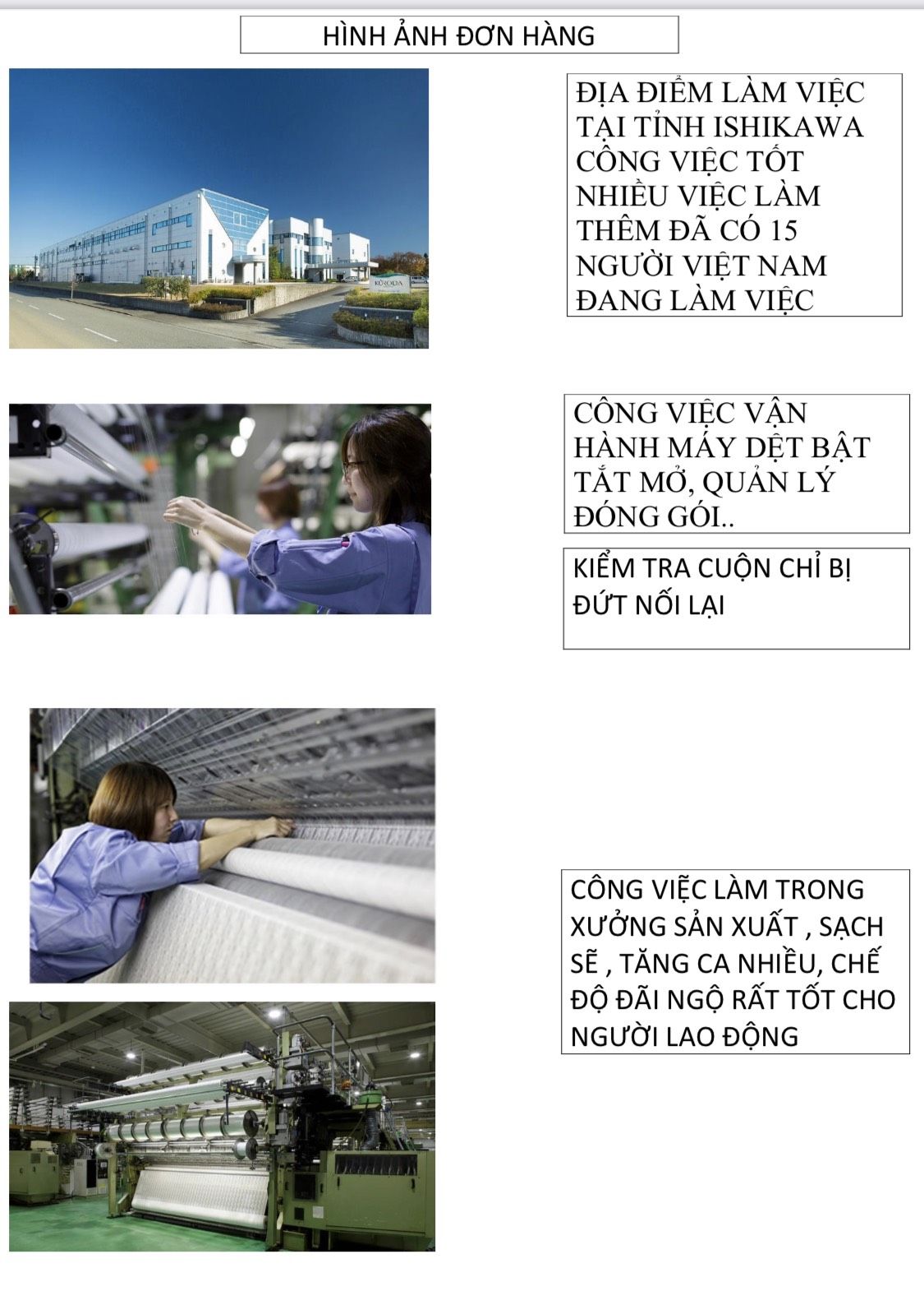 [DH00139] - ĐƠN HÀNG VẬN HÀNH MÁY DỆT
